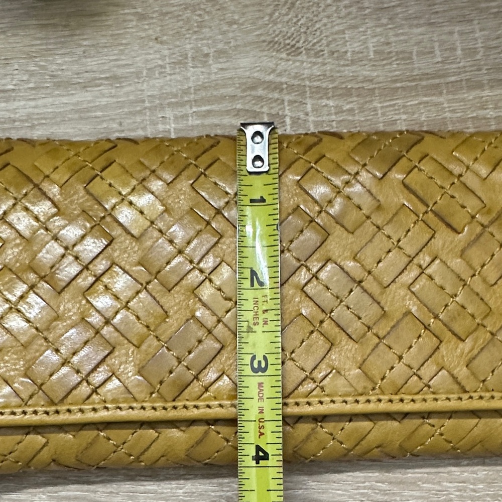 Patricia Nash Yellow Rattan Tri- fold Woven Clutch Wallets RFID - Picture 10 of 12